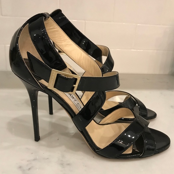 Jimmy Choo Patent Stiletto Sandals - Picture 1 of 7